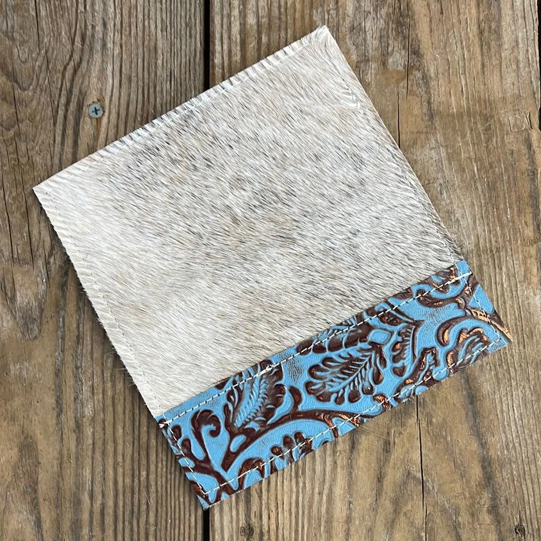 Checkbook Cover - Palomino w/ Patina Skulls