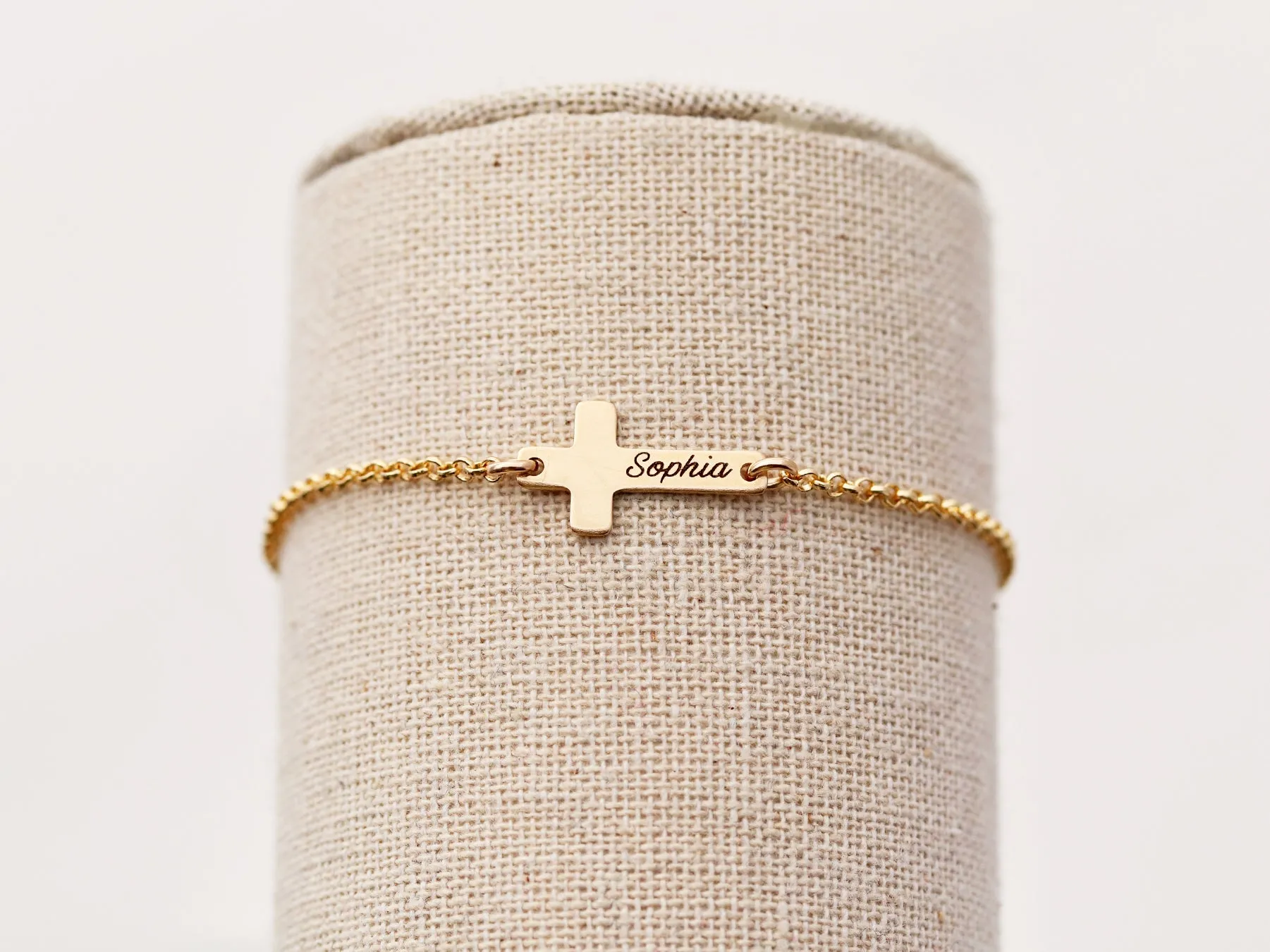 Children's Engraved Cross Bracelet