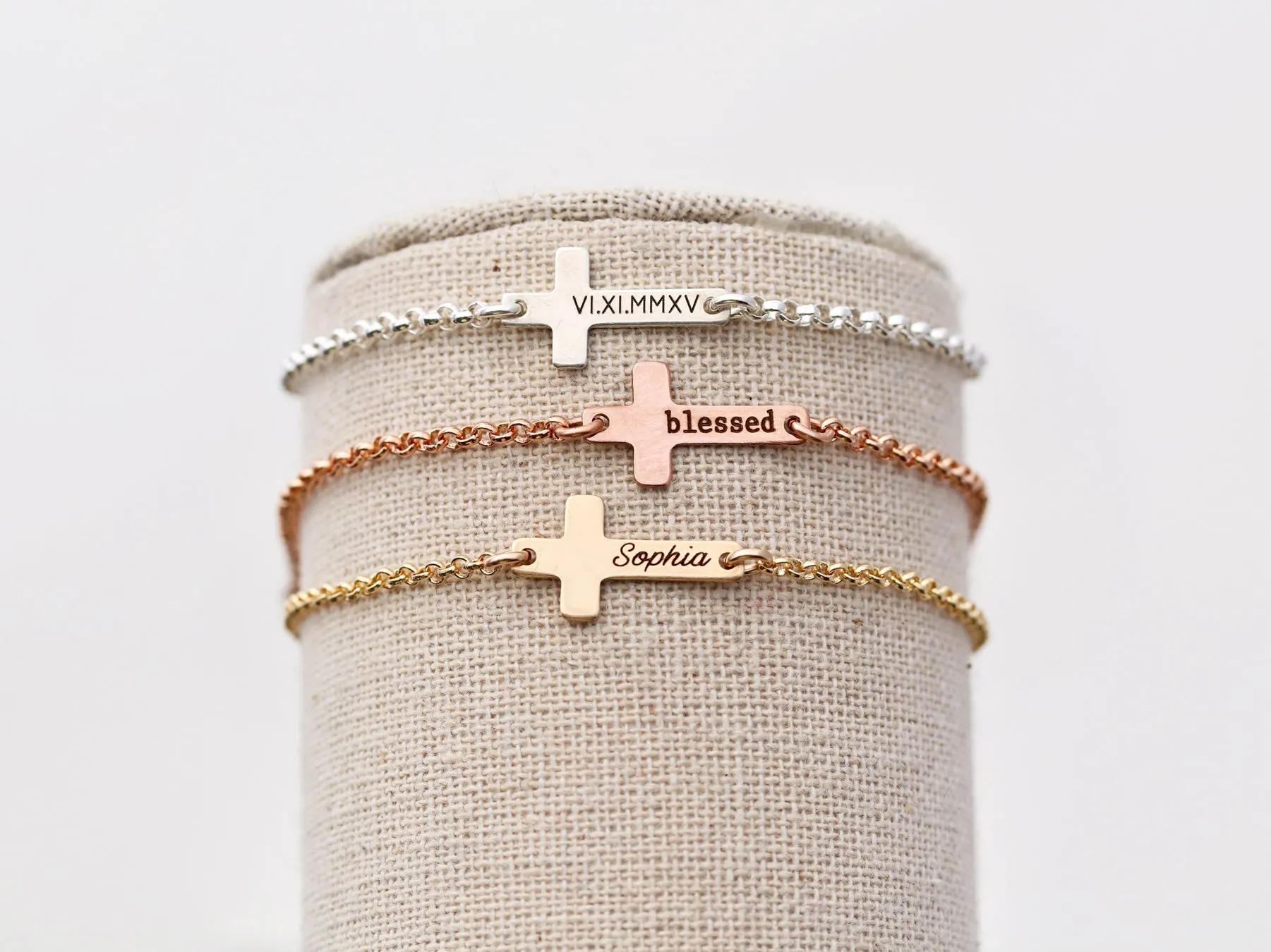 Children's Engraved Cross Bracelet