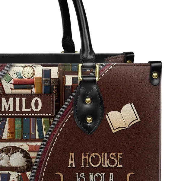 Christianartbag Handbags, A House Is Not A Home Without Books And Cats, Handbag Design, Monogram Leather Handbag, Gifts for Women, CABLTB06271223.