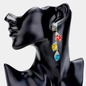 Christmas Ornament Bulb Multi Color Resin Dangle Earrings