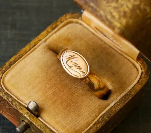 Circa 1901 18k Gold Swedish "Minne" Ring