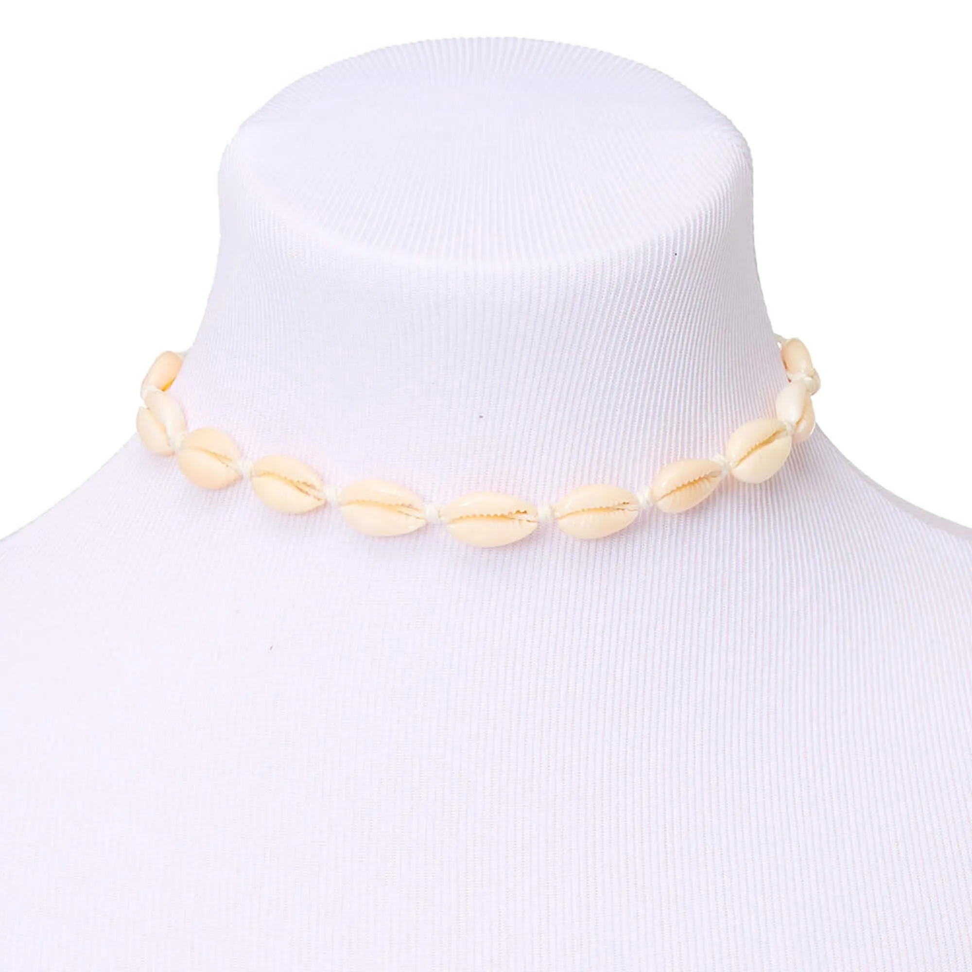 Claire's Cowrie Shell Choker Necklace - White