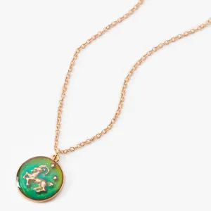 Claire's Gold Zodiac Mood Pendant Necklace - Aries