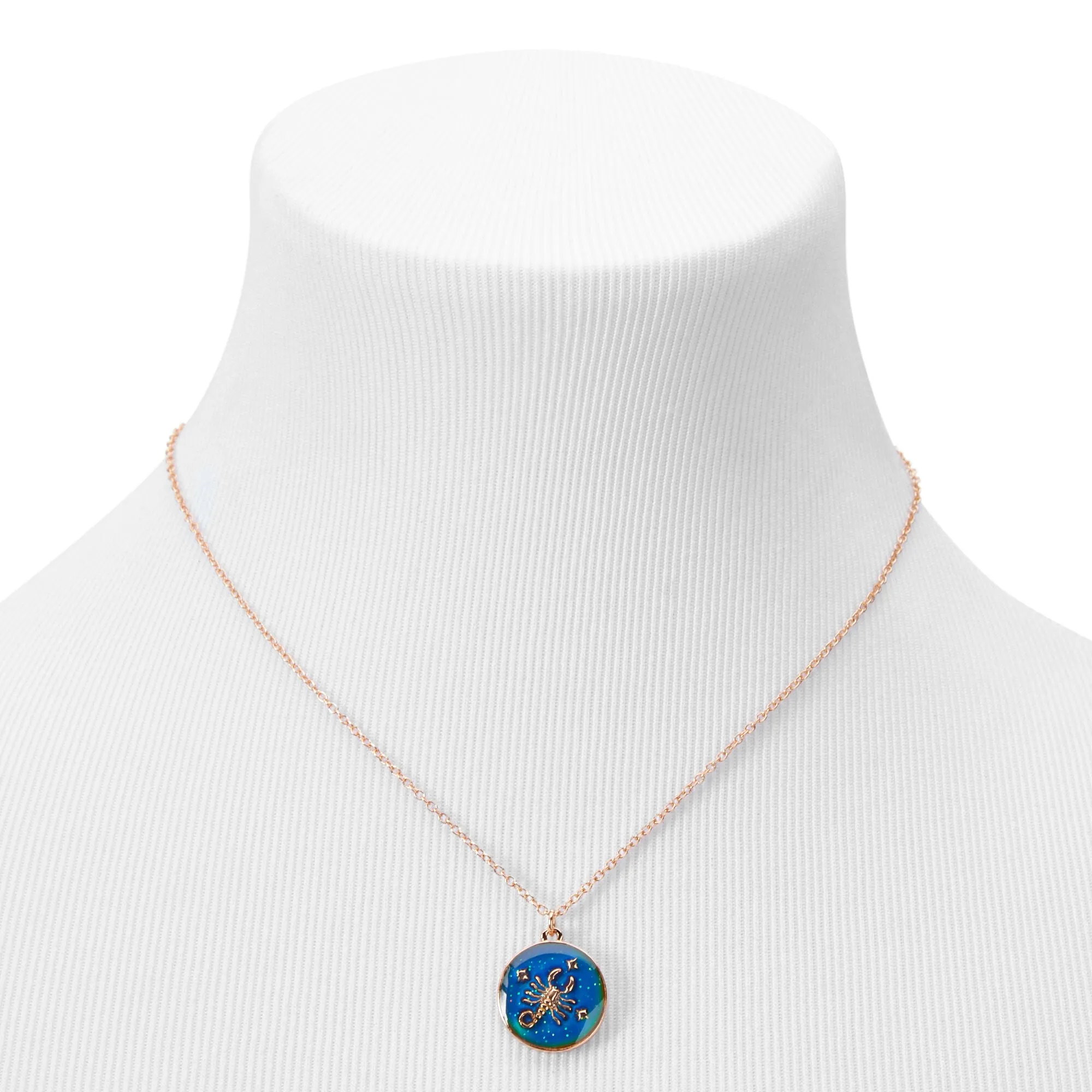 Claire's Gold Zodiac Mood Pendant Necklace - Scorpio