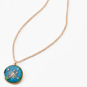 Claire's Gold Zodiac Mood Pendant Necklace - Scorpio