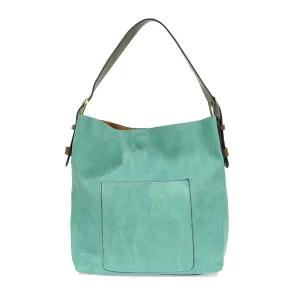 Classic Hobo Handbag in Turquoise/Coffee