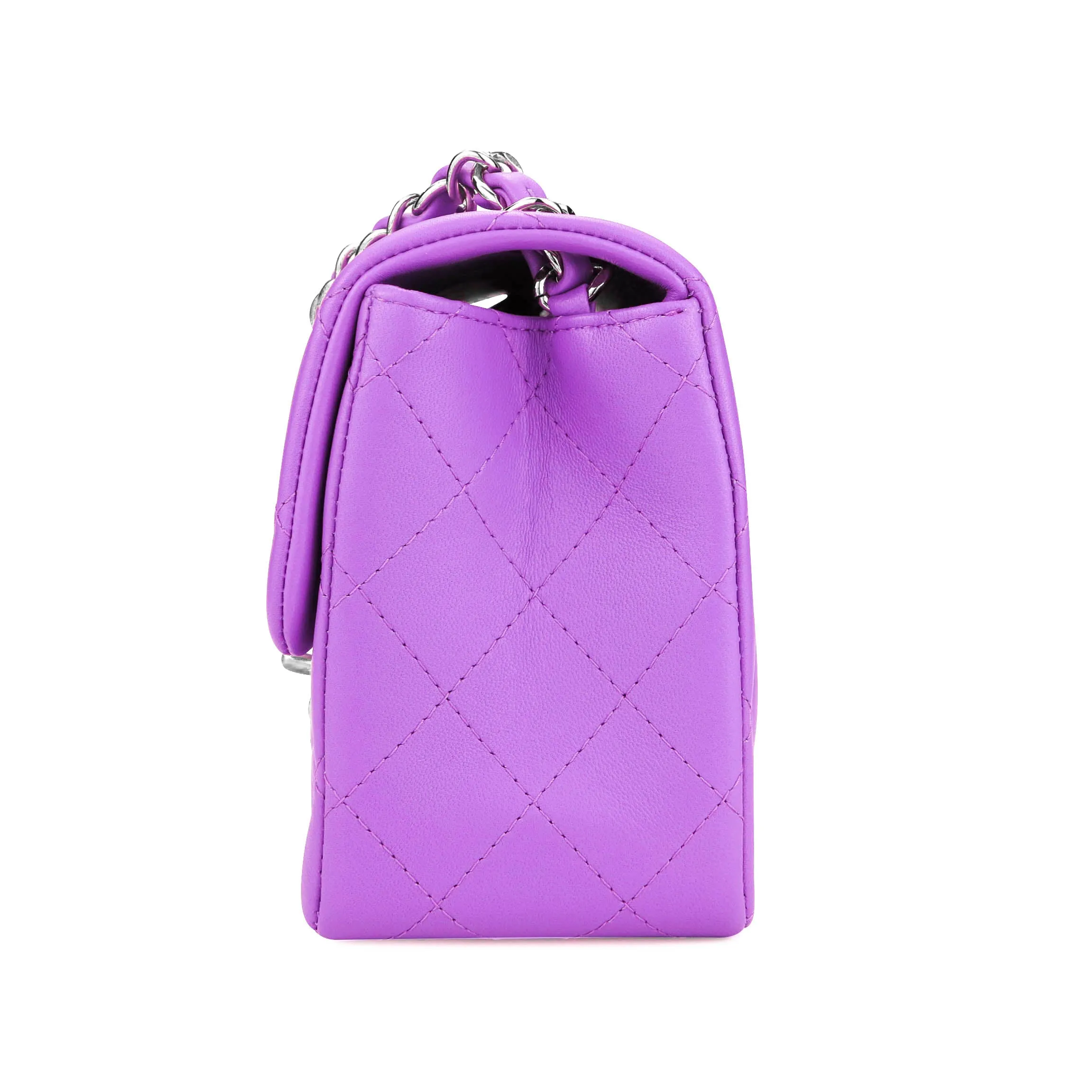 Classic Mini Square Flap Bag in 20C Purple Lambskin