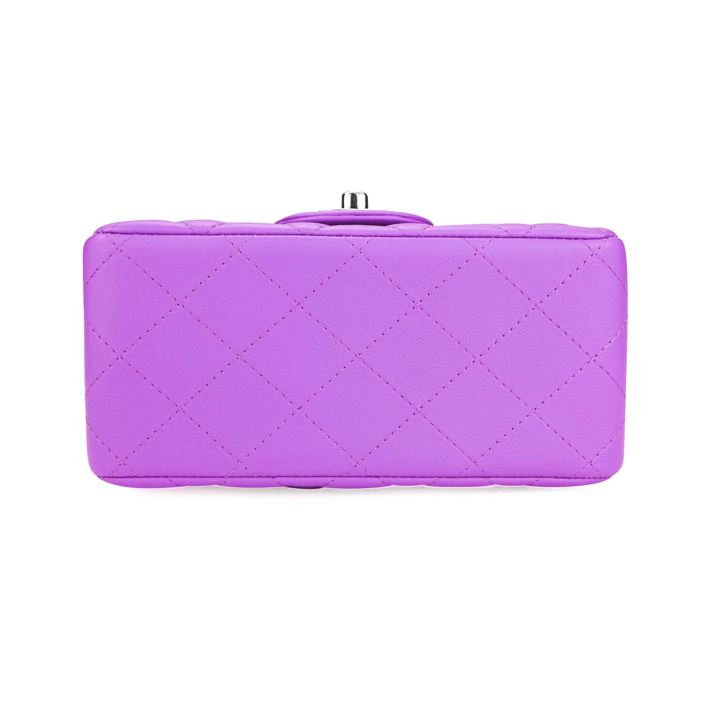 Classic Mini Square Flap Bag in 20C Purple Lambskin