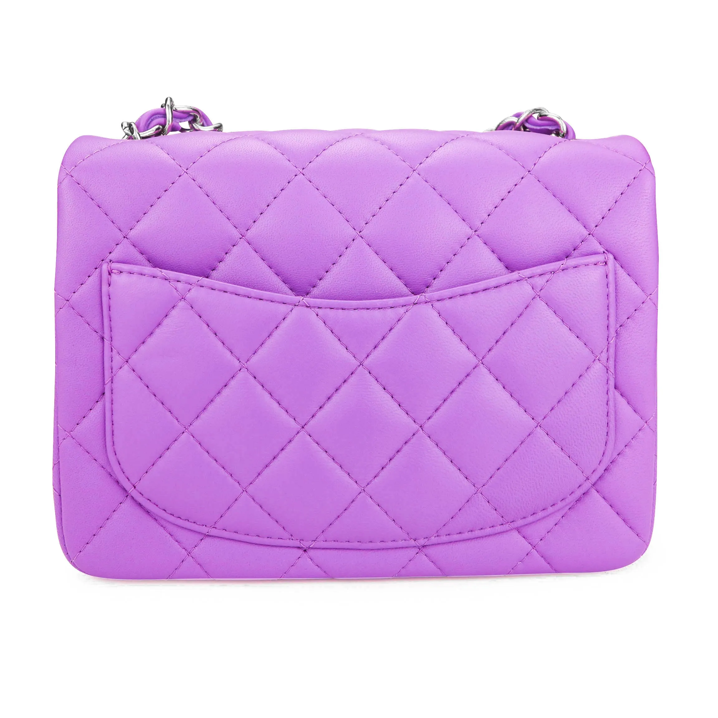 Classic Mini Square Flap Bag in 20C Purple Lambskin