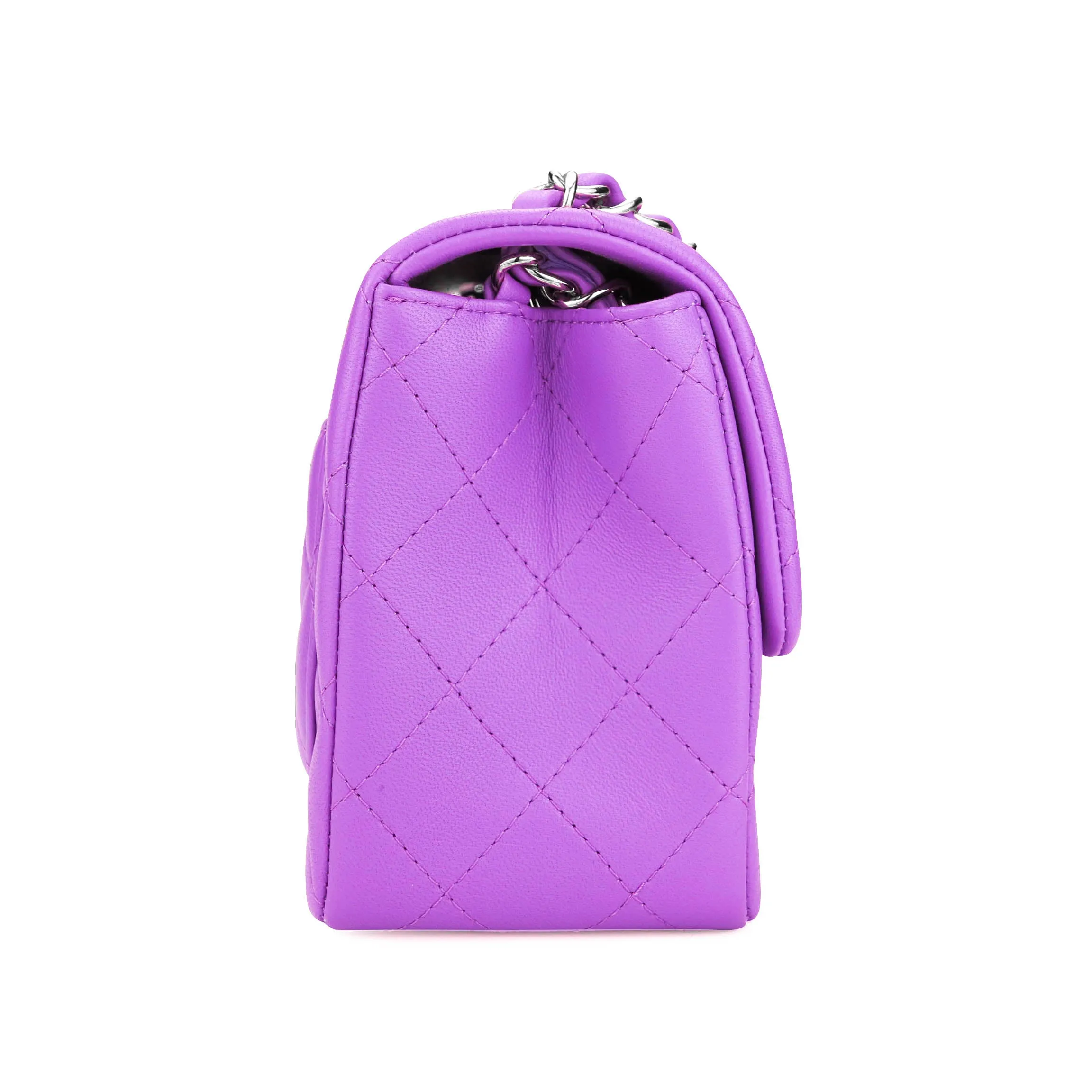 Classic Mini Square Flap Bag in 20C Purple Lambskin