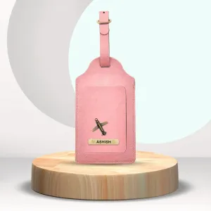 Classy Leather Customized Luggage Tag (Peach)