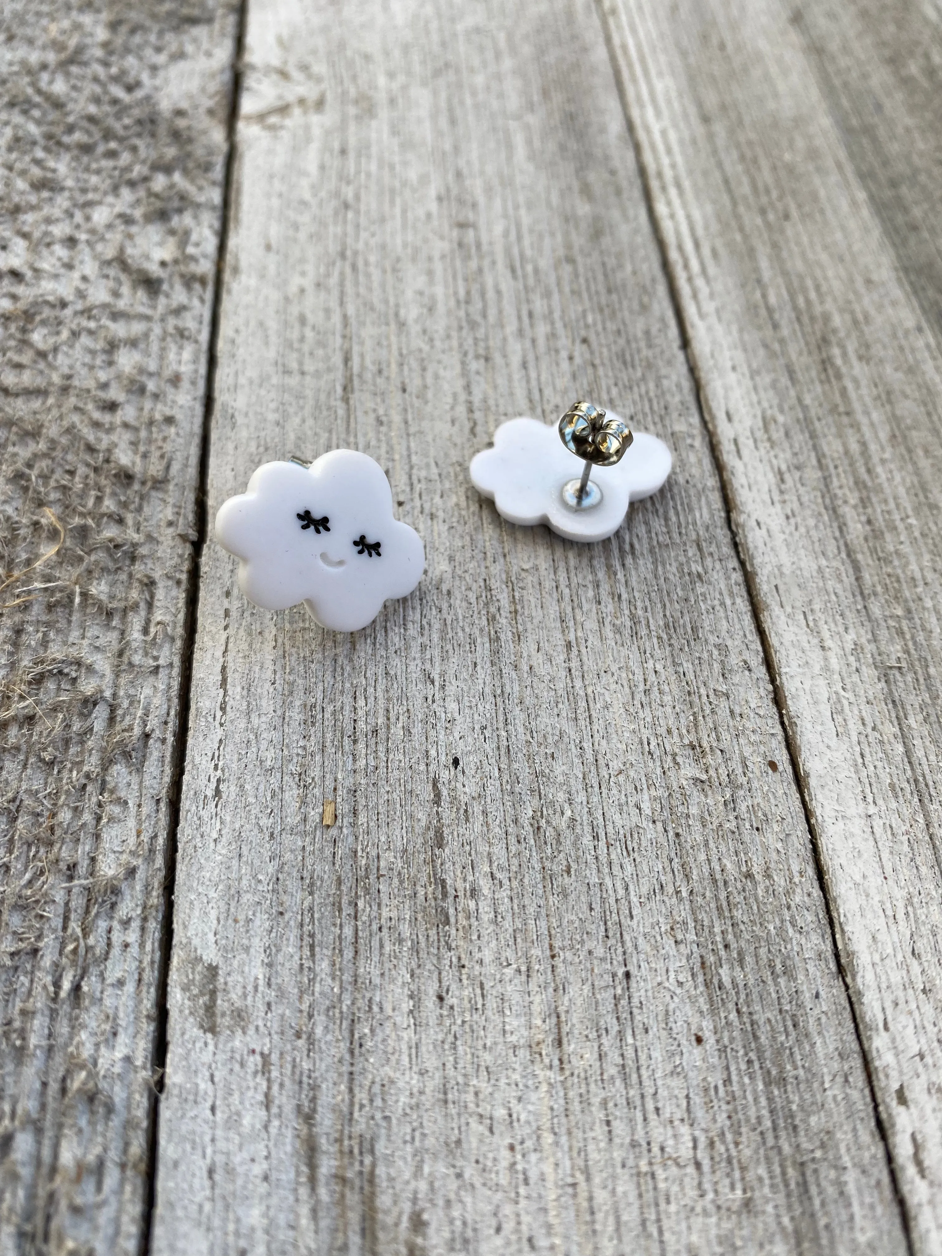 Cloud White Sky Stud Earrings Gift