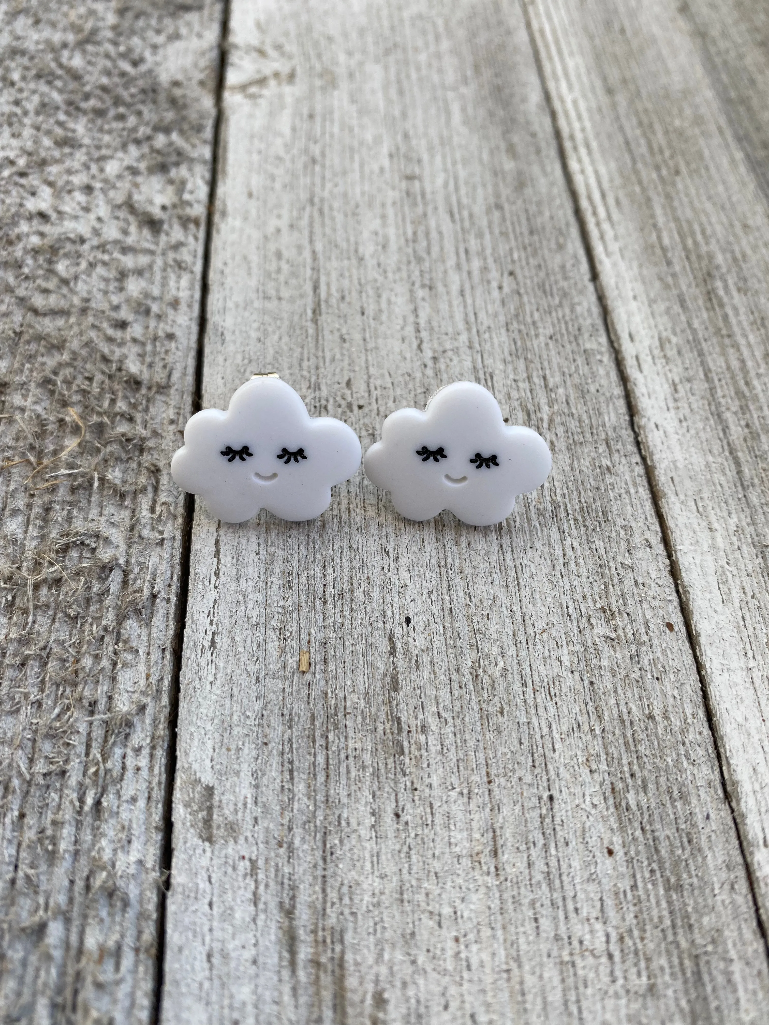 Cloud White Sky Stud Earrings Gift