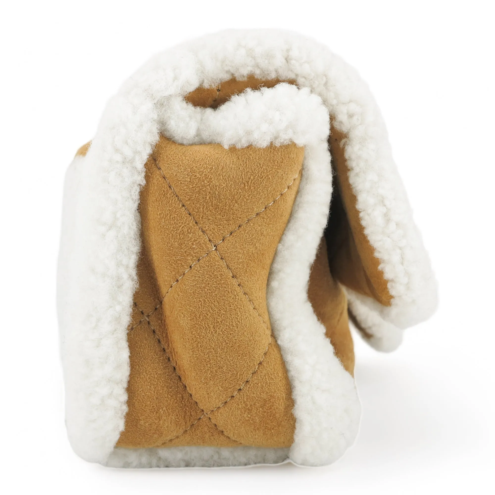Coco Neige Shearling Camel Suede Medium Flap Bag