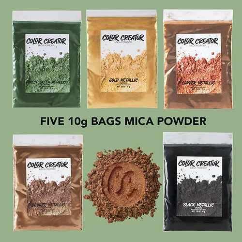 Color Creator Greenland Kit - 12 Mica Powders Alcohol Inks & Glitters
