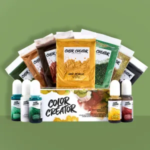 Color Creator Greenland Kit - 12 Mica Powders Alcohol Inks & Glitters
