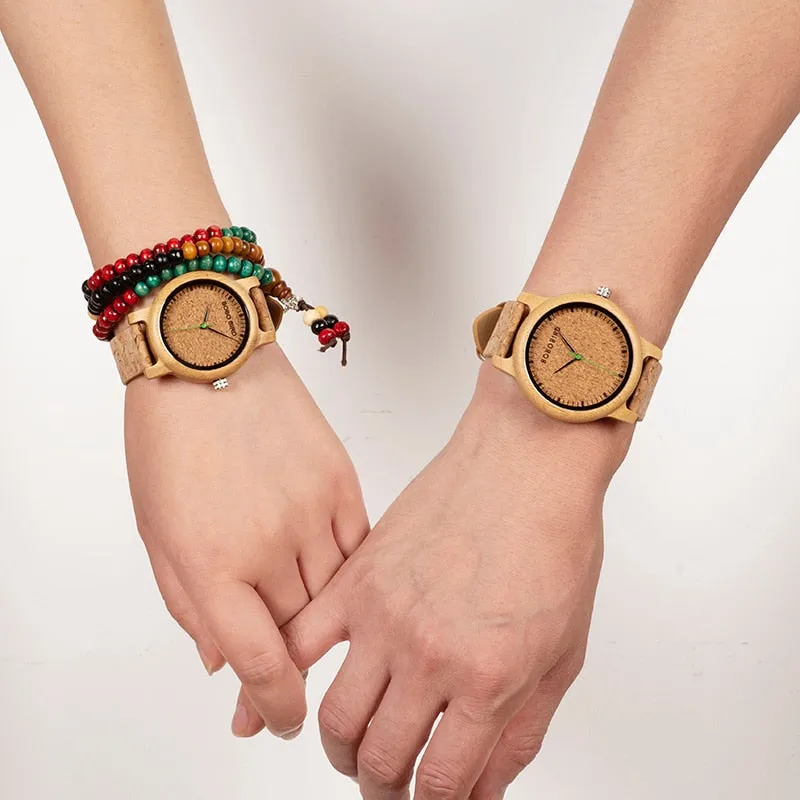 Couples Romantic Message Wooden Watch Set