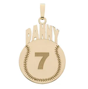 Custom Baseball Pendant w/ Name & Number Jewelry