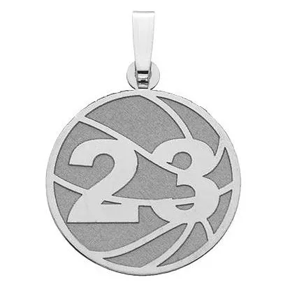 Custom Basketball Pendant w/ Number Jewelry