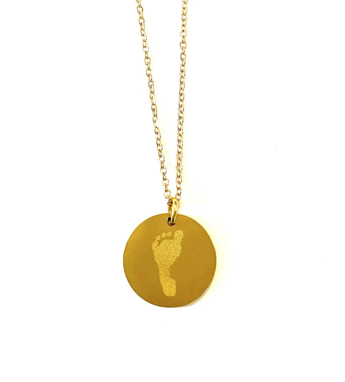 Custom Engraved Footprint Necklace