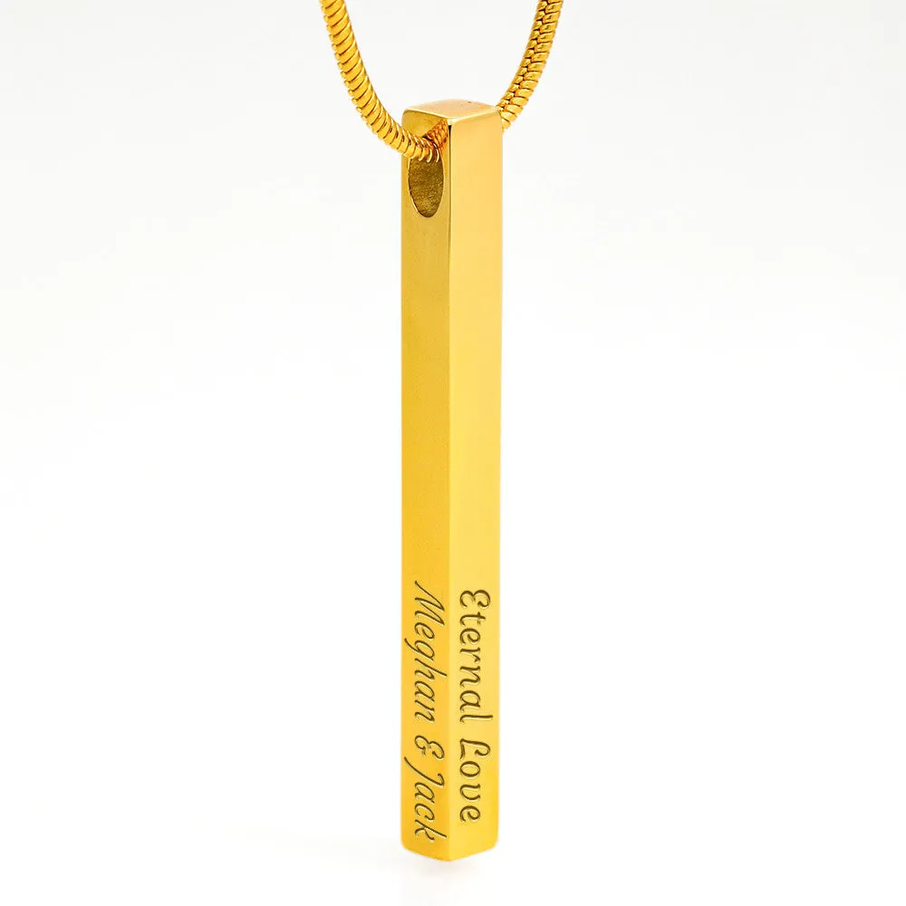 Custom Engraved Vertical Bar Necklace