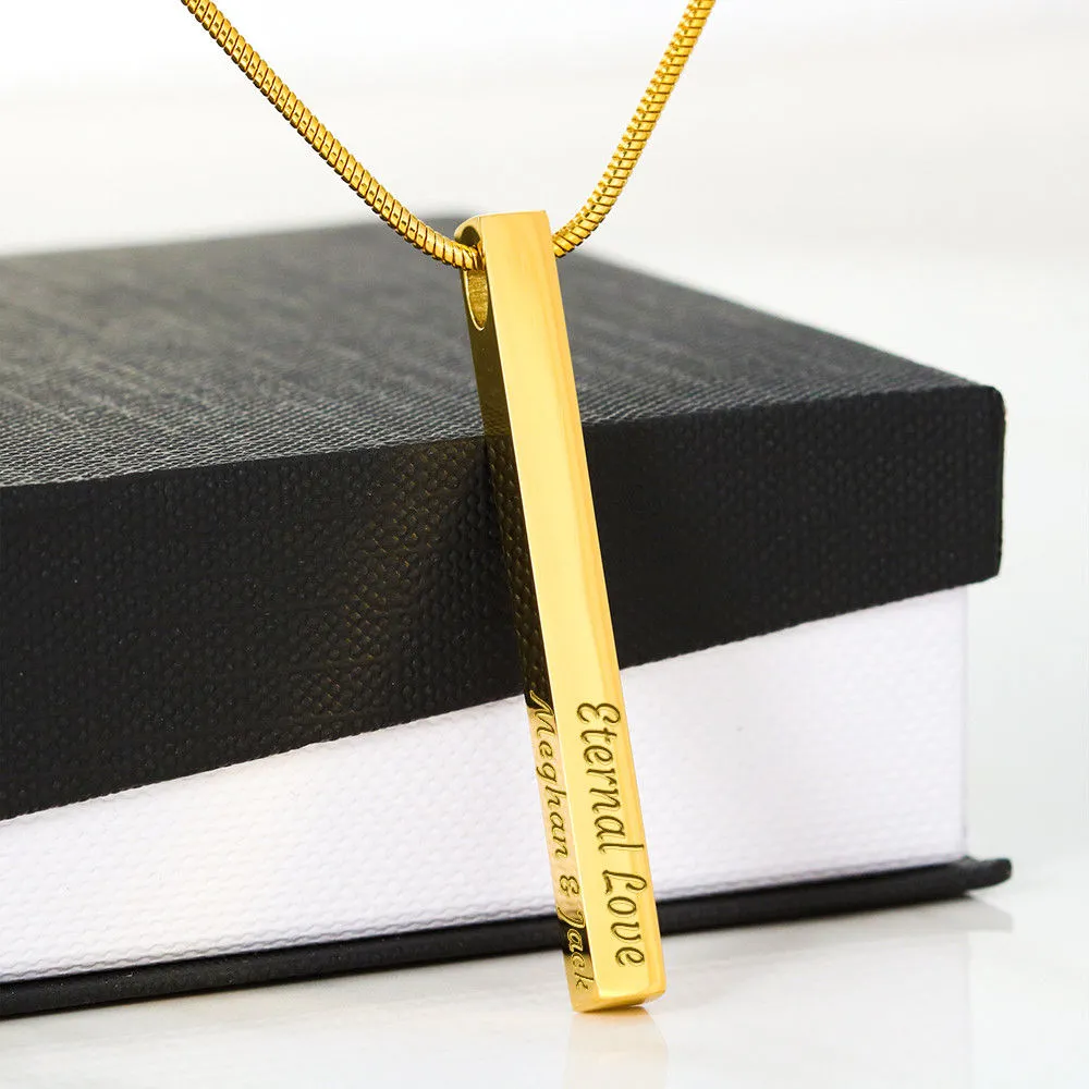 Custom Engraved Vertical Bar Necklace