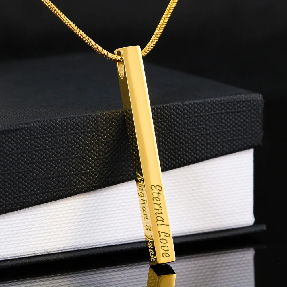 Custom Engraved Vertical Bar Necklace