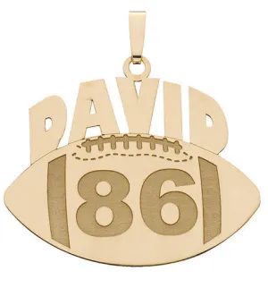 Custom Football Pendant w/ Name & Number Jewelry