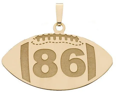 Custom Football Pendant w/ Number Jewelry