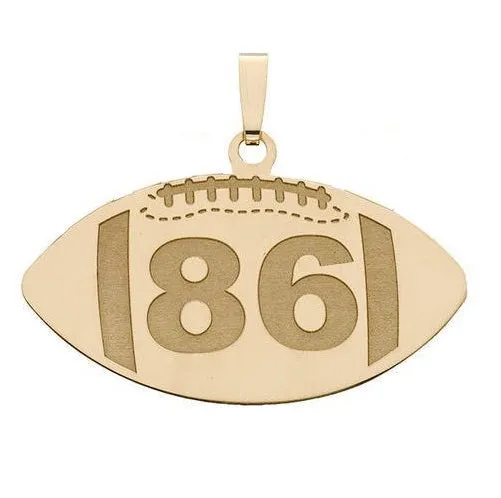 Custom Football Pendant w/ Number Jewelry