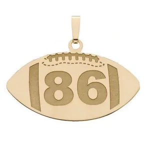 Custom Football Pendant w/ Number Jewelry
