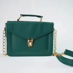 Customized Women's Leather bag (Buttoned) - Green