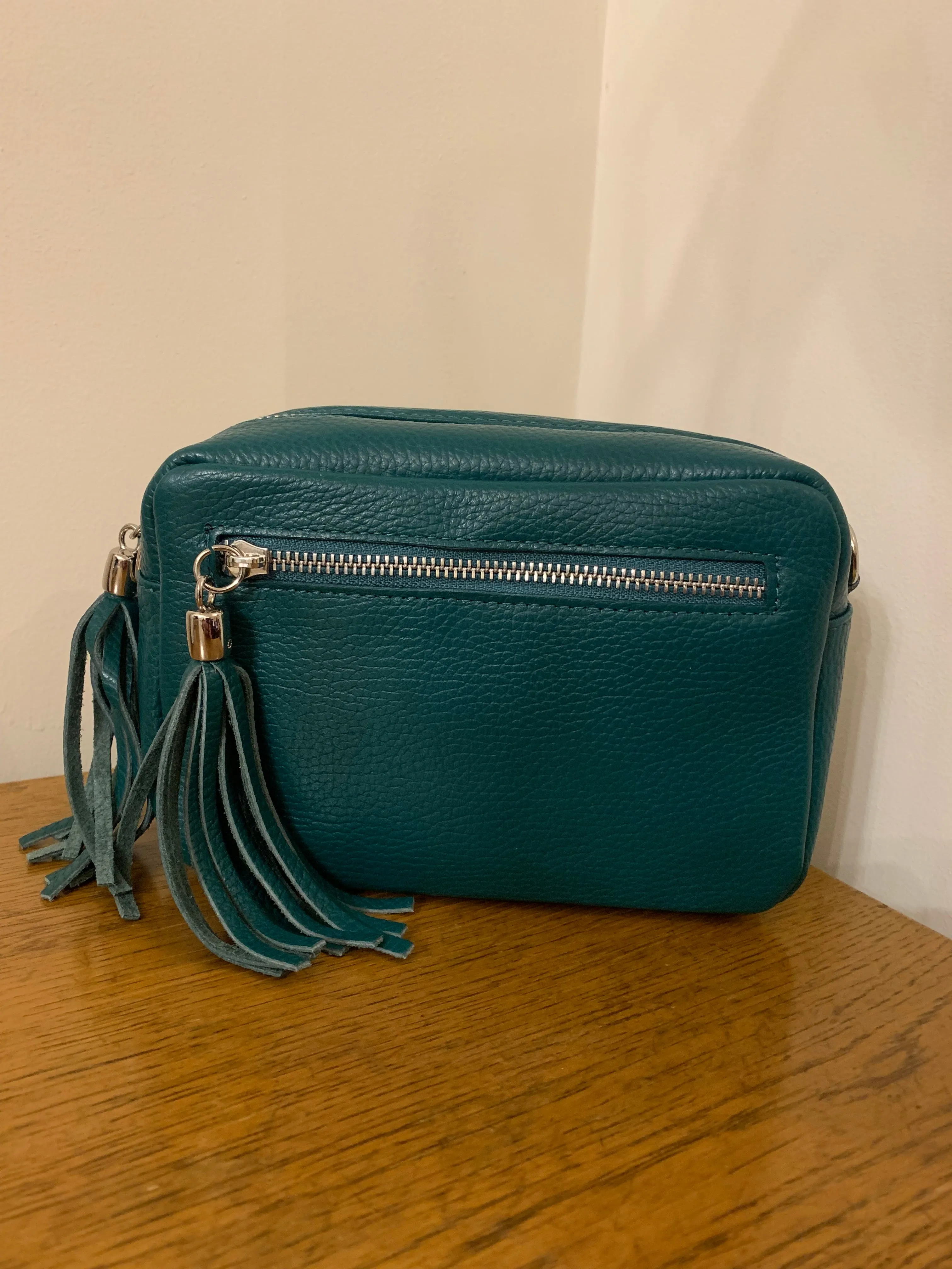 Deep Green Leather Camera Bag