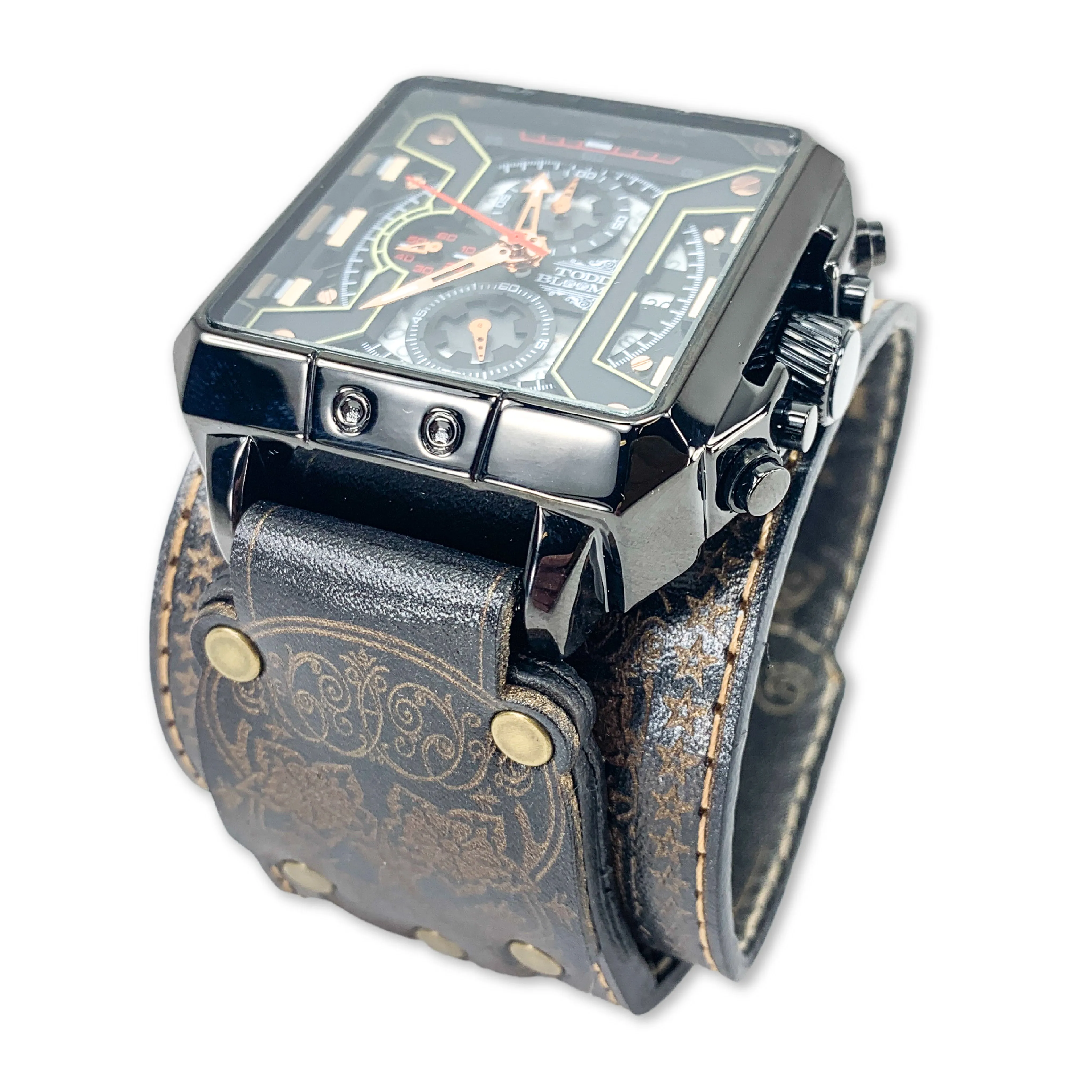 DIA DE LOS BLOOM XX-MENS HAND MADE-FULL GRAIN LEATHER-WATCH