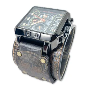 DIA DE LOS BLOOM XX-MENS HAND MADE-FULL GRAIN LEATHER-WATCH