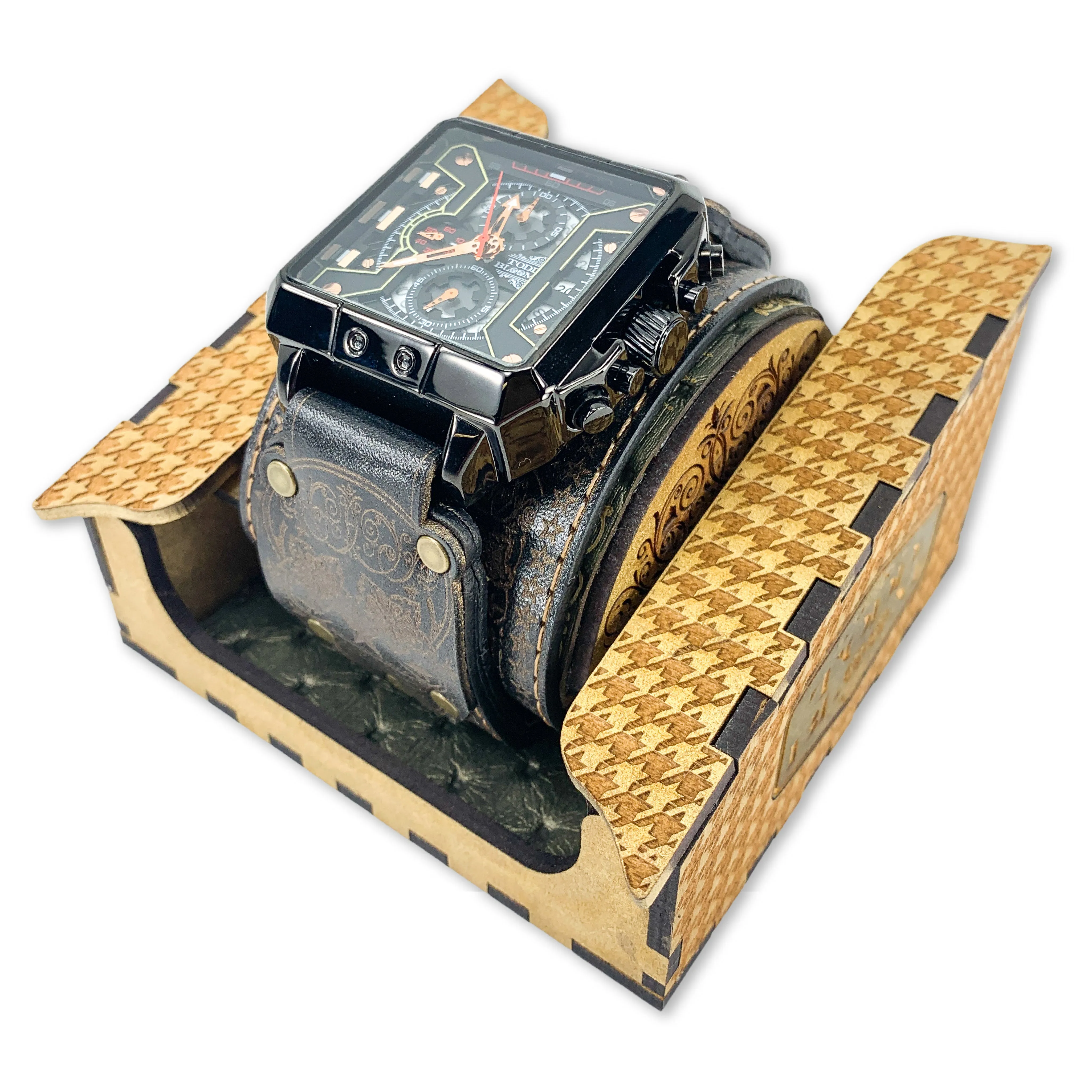 DIA DE LOS BLOOM XX-MENS HAND MADE-FULL GRAIN LEATHER-WATCH