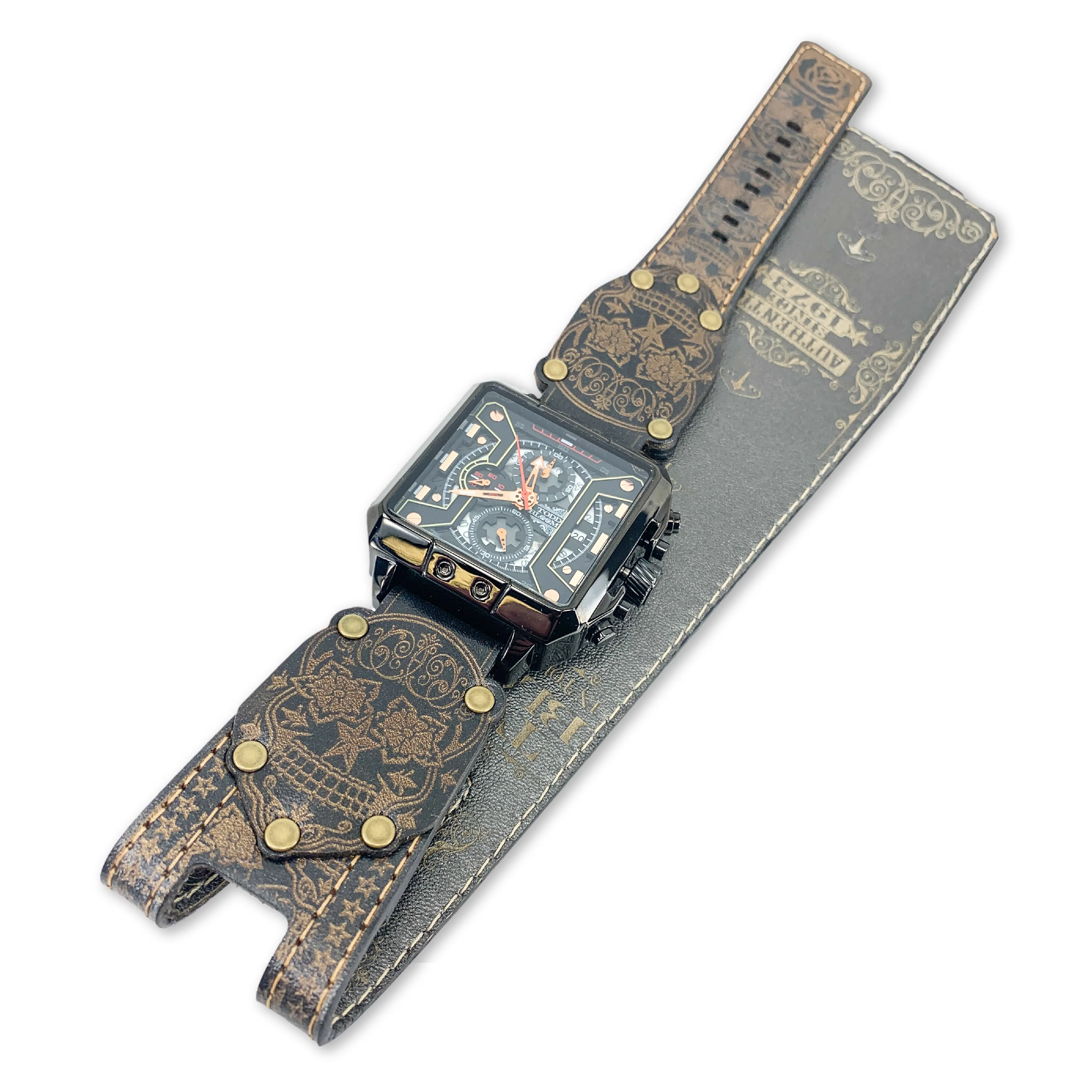 DIA DE LOS BLOOM XX-MENS HAND MADE-FULL GRAIN LEATHER-WATCH