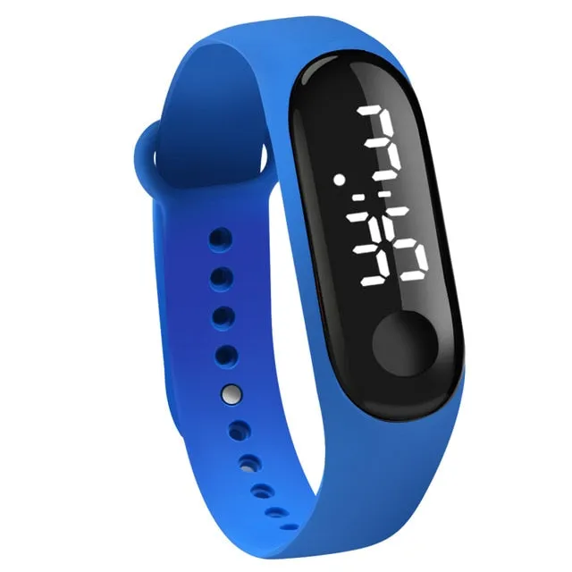 Digital Touch Screen LED Display Silicone Strap Men Women Couple Wristwatch Electronic Bracelet Watches Kids Sport Fitness Clock
