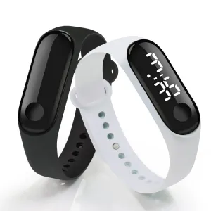 Digital Touch Screen LED Display Silicone Strap Men Women Couple Wristwatch Electronic Bracelet Watches Kids Sport Fitness Clock