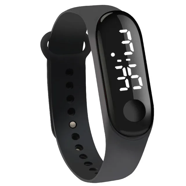 Digital Touch Screen LED Display Silicone Strap Men Women Couple Wristwatch Electronic Bracelet Watches Kids Sport Fitness Clock