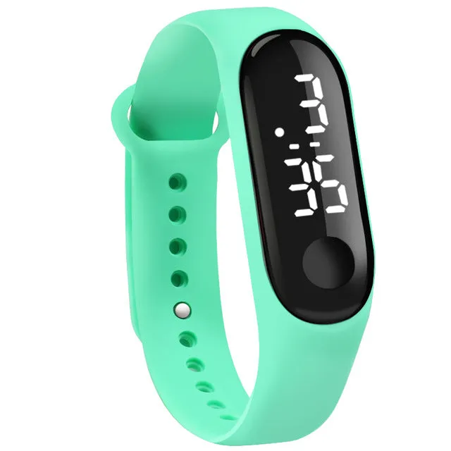 Digital Touch Screen LED Display Silicone Strap Men Women Couple Wristwatch Electronic Bracelet Watches Kids Sport Fitness Clock