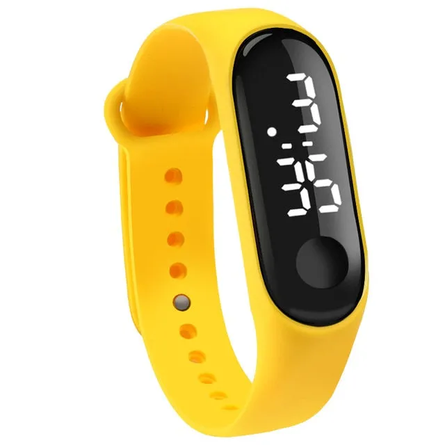 Digital Touch Screen LED Display Silicone Strap Men Women Couple Wristwatch Electronic Bracelet Watches Kids Sport Fitness Clock