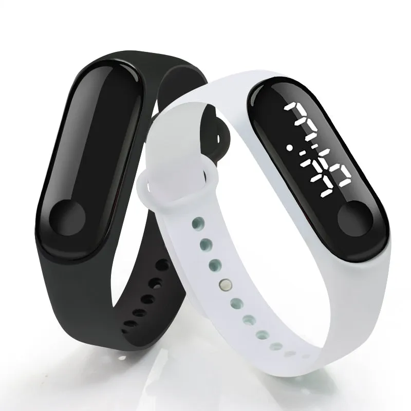 Digital Touch Screen LED Display Silicone Strap Men Women Couple Wristwatch Electronic Bracelet Watches Kids Sport Fitness Clock