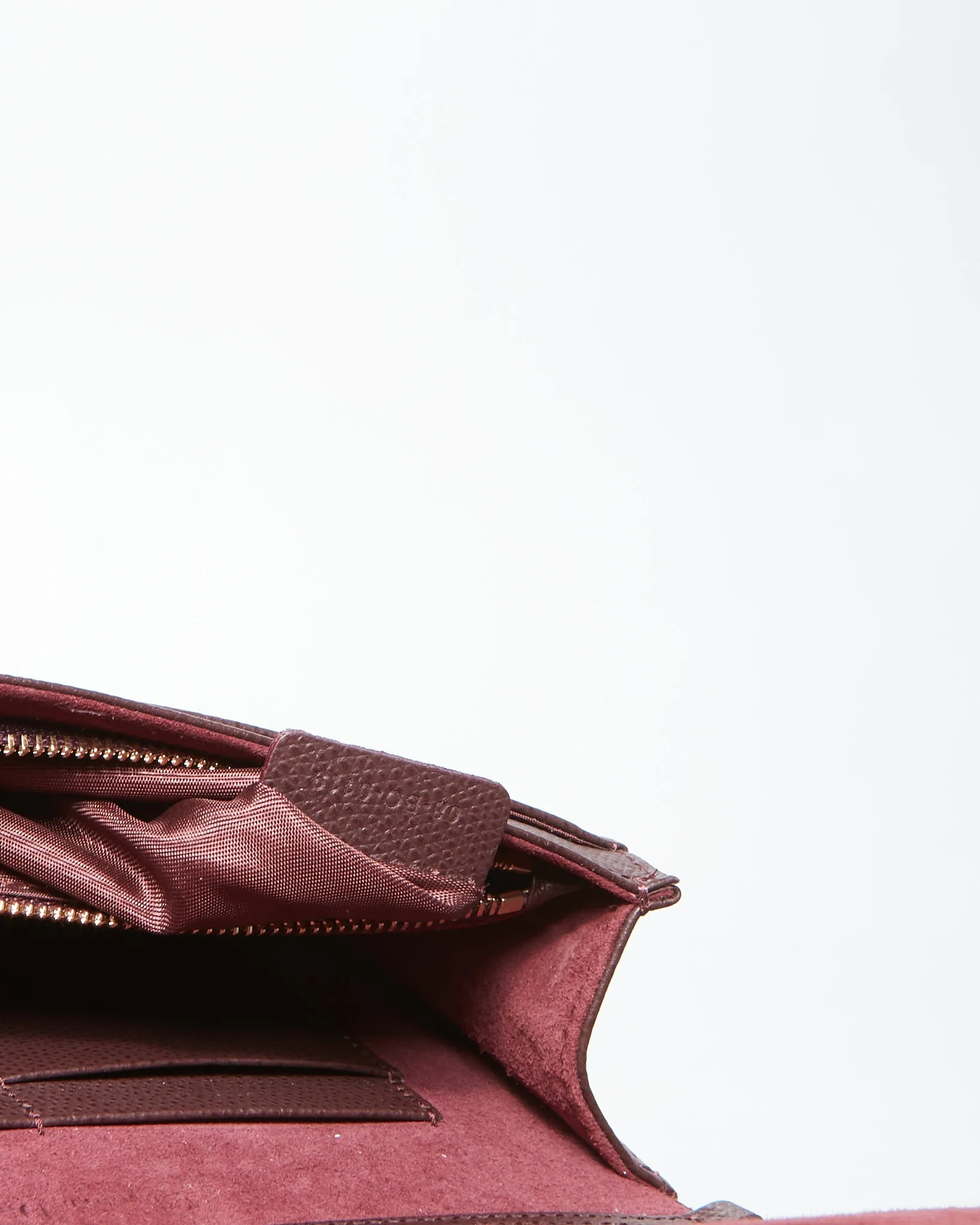 Dior Burgundy Leather Diorama Wallet On Chain Bag