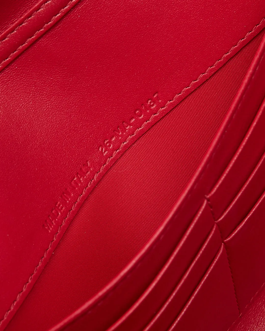 Dior Red Leather Diorama Wallet On Chain