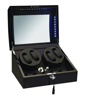 Diplomat Black Edition Four Watch Winder with LED's