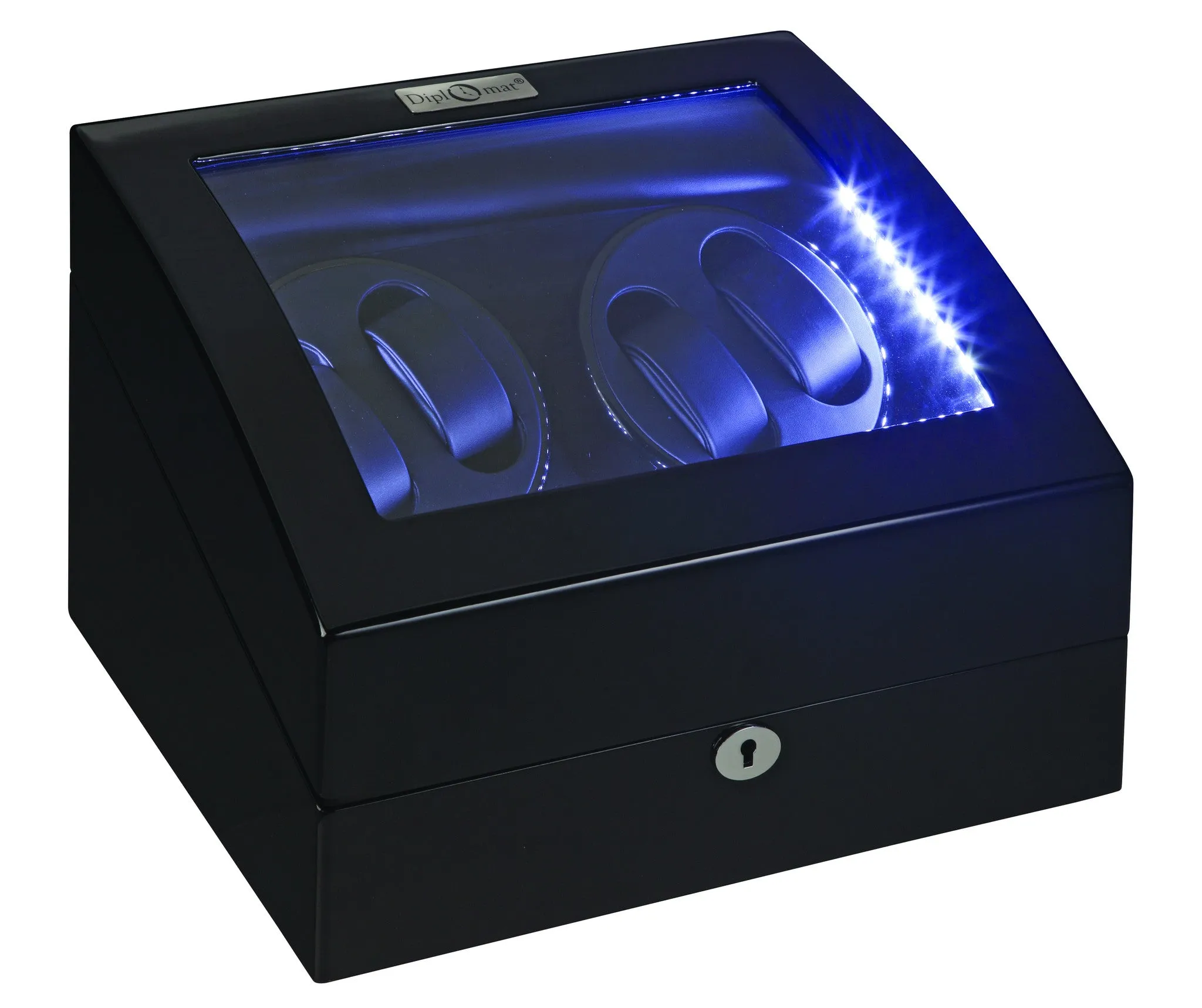 Diplomat Black Edition Four Watch Winder with LED's