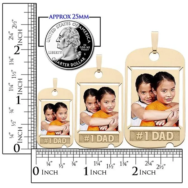 Dog Tag w/ # 1 DAD Etched Jewelry