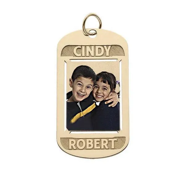 Dog Tag w/ 2 Names Etched Jewelry